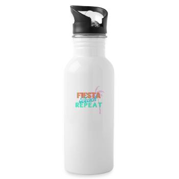Fiesta Beach Report Shirt - Water bottle with straw - white - Right