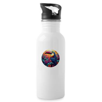 Toucan - Gourde avec paille intégrée - blanc - Droite