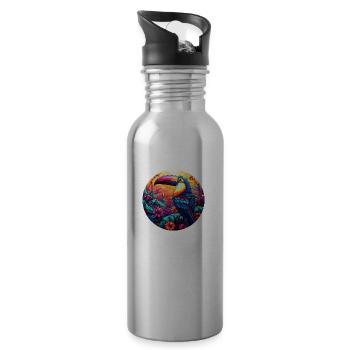 Toucan - Water bottle with straw - silver - Right