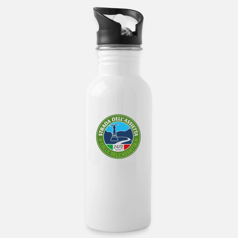 Strada dell'Assietta | Assietta Kammstraße V1 - Trinkflasche mit integriertem Trinkhalm - Weiß