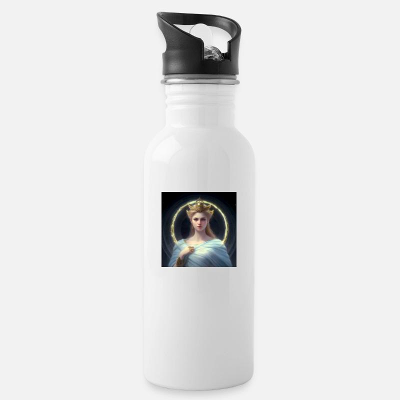 Die himmlische Aphrodite - Trinkflasche mit integriertem Trinkhalm - Weiß