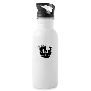 Dunkle Krone Symbol - Trinkflasche mit integriertem Trinkhalm - Weiß - Rechts
