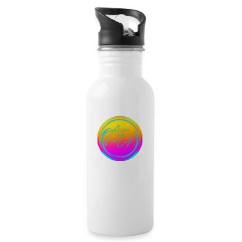 Neon Horse Lover - Trinkflasche mit integriertem Trinkhalm - Weiß - Rechts