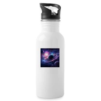 Kosmisch - Trinkflasche mit integriertem Trinkhalm - Weiß - Rechts