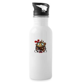 Crazy Maus - Trinkflasche mit integriertem Trinkhalm - Weiß - Rechts
