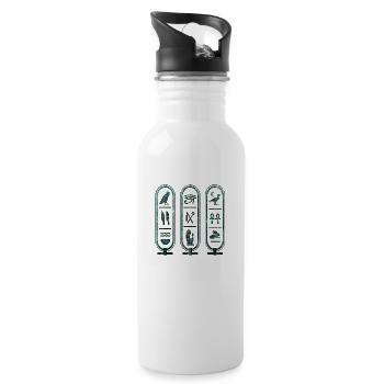 Egypt Egypt Isis Pharaohs Pharaoh Pyramid Africa - Water bottle with straw - white - Right