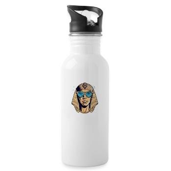 Zadi le pharaon à lunettes - Gourde avec paille intégrée - blanc - Droite