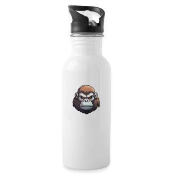 Gorilla Anime - Water bottle with straw - white - Right