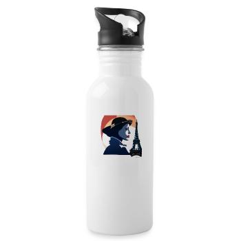 Eiffel tower - Water bottle with straw - white - Right