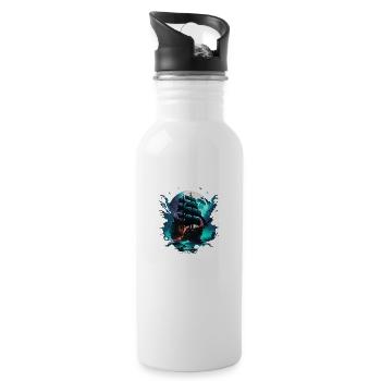 ghost ship - Trinkflasche mit integriertem Trinkhalm - Weiß - Rechts