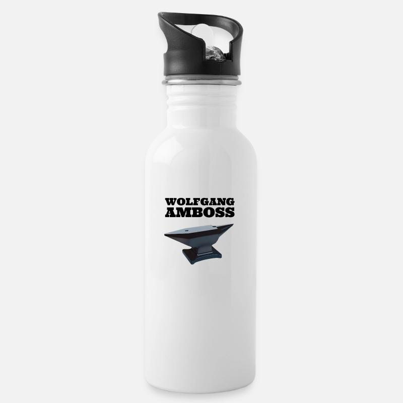 Wolfgang Amboss T shirt - Trinkflasche mit integriertem Trinkhalm - Weiß