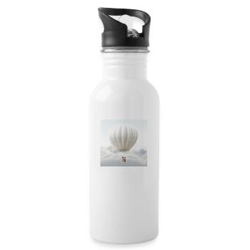 der weiße Ballon - Trinkflasche mit integriertem Trinkhalm - Weiß - Rechts