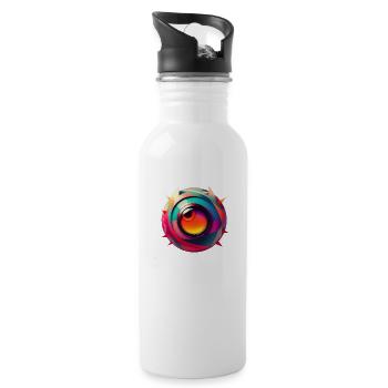 Retro 14 - Trinkflasche mit integriertem Trinkhalm - Weiß - Rechts