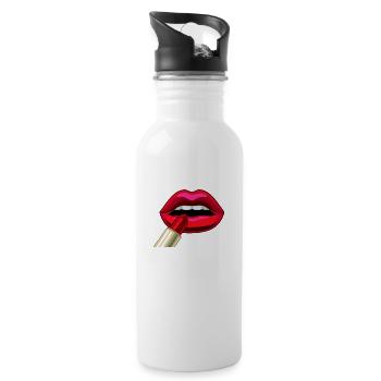Valeewear - Sensual lips - Water bottle with straw - white - Right