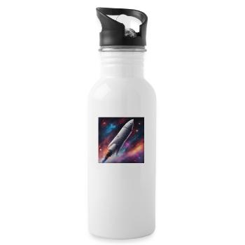 Space Craft - Trinkflasche mit integriertem Trinkhalm - Weiß - Rechts