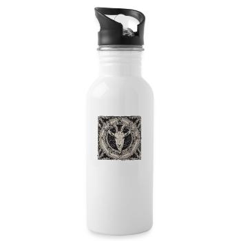 Ziege - Trinkflasche mit integriertem Trinkhalm - Weiß - Rechts