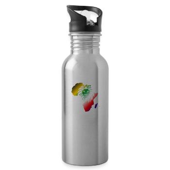 Afrique Lion symbole continent africain force - Gourde avec paille intégrée - argent clair - Droite