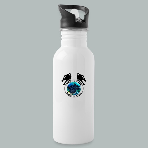 Live to Dive - Dive to Live - Trinkflasche mit integriertem Trinkhalm