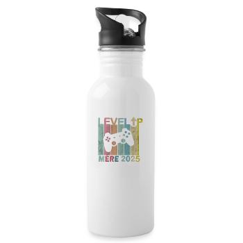 Man Dad 2025 Future Parents Level Up Player - Water bottle with straw - white - Right