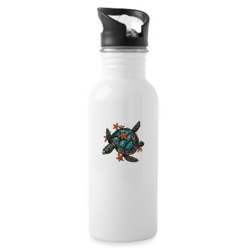 Turtle - Water bottle with straw - white - Right