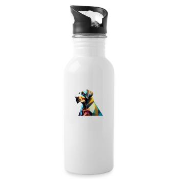 Labradorbesitzer Hundewelpe Labrador Retriever - Trinkflasche mit integriertem Trinkhalm - Weiß - Rechts