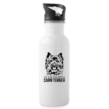 La vie de Cairn Terrier est meilleure Chiens Chiens Wilsigns - Gourde avec paille intégrée - blanc - Droite