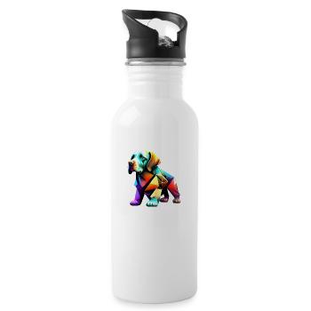 Labradorbesitzer Hundewelpe Labrador Retriever - Trinkflasche mit integriertem Trinkhalm - Weiß - Rechts