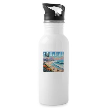 Severn Beach - Water bottle with straw - white - Right