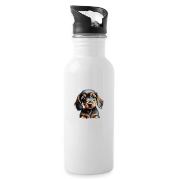 Dachshund Hundehalter Dackelwelpe Hunde Hund - Trinkflasche mit integriertem Trinkhalm - Weiß - Rechts