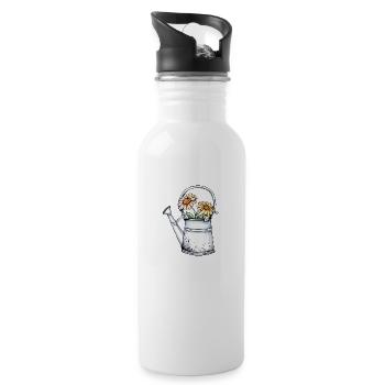 Flower Gift Garden Home Gardener Gardener Flowers - Water bottle with straw - white - Right