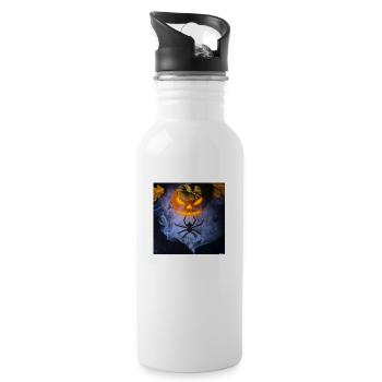 Helloween2 - Trinkflasche mit integriertem Trinkhalm - Weiß - Rechts