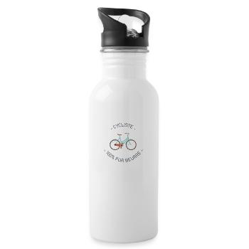 Cycliste 100% pur beurre - Water bottle with straw - white - Right