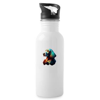 Hundehalter Dachshund Hund Dackelwelpe Hunde - Trinkflasche mit integriertem Trinkhalm - Weiß - Rechts