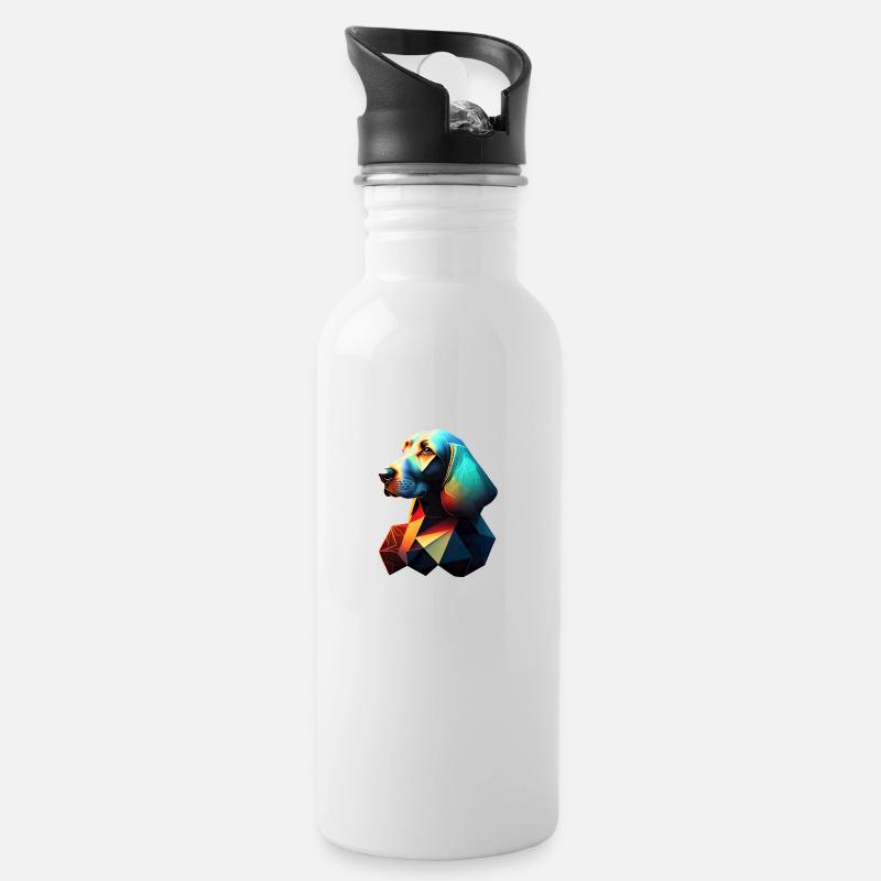 Hundehalter Dachshund Hund Dackelwelpe Hunde - Trinkflasche mit integriertem Trinkhalm - Weiß