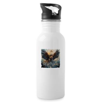 Aigle du Tyrol du Sud fidèle à la terre Aigle cadeau - Gourde avec paille intégrée - blanc - Droite