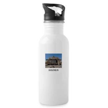 Bremen - Trinkflasche mit integriertem Trinkhalm - Weiß - Rechts