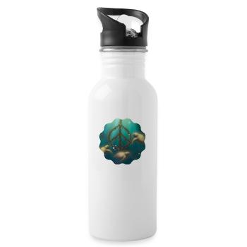Seekühe für Frieden - Trinkflasche mit integriertem Trinkhalm - Weiß - Rechts