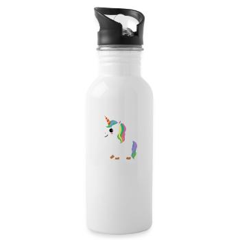 Einhorn Mädchen Einhörner Fabeltier Unicorn - Trinkflasche mit integriertem Trinkhalm - Weiß - Rechts