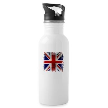 Angleterre Londres Royaume-Uni Voyage Grande-Bretagne Drapeau - Gourde avec paille intégrée - blanc - Droite