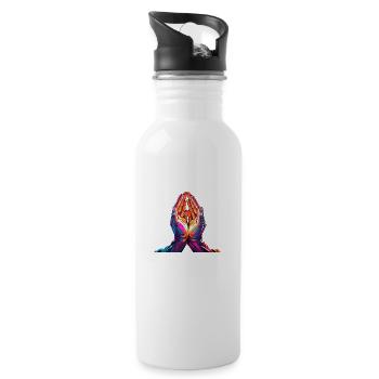 Pray to Heaven - Trinkflasche mit integriertem Trinkhalm - Weiß - Rechts