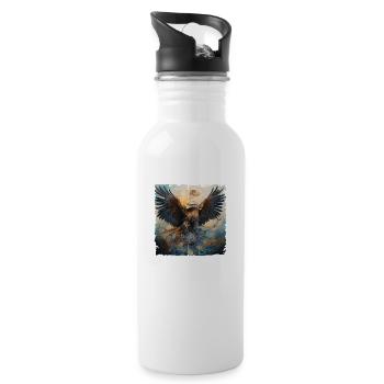 Eagle Golden Eagle King of the Skies Gift Alps - Water bottle with straw - white - Right