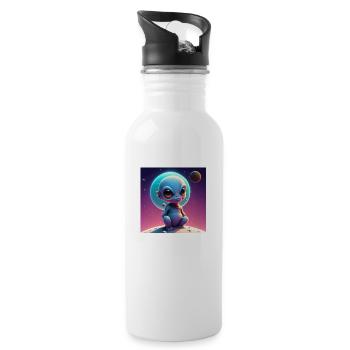 Joyeux Halloween mignon extraterrestre effrayant drôle effrayant effrayant - Gourde avec paille intégrée - blanc - Droite