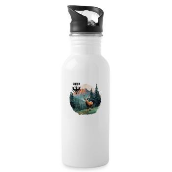 Tyrolean Adler & Hirsch is loyal to the state of Tyrol - Water bottle with straw - white - Right