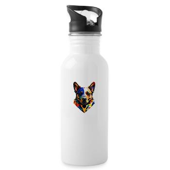 Berger allemand Propriétaire de chien Chien Chien Propriétaire de chien - Gourde avec paille intégrée - blanc - Droite