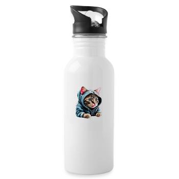 Chat, Propriétaire De Chat, Chat Siamois, Chat Domestique, Chaton - Gourde avec paille intégrée - blanc - Droite