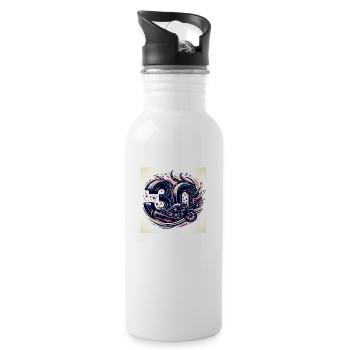 30th Anniversary Motorcycle Designs: Speed & Style - Water bottle with straw - white - Right