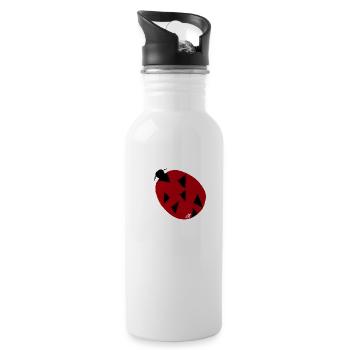 Coccinella Sptempunctata inusualis v.t-shirt - Trinkflasche mit integriertem Trinkhalm - Weiß - Rechts