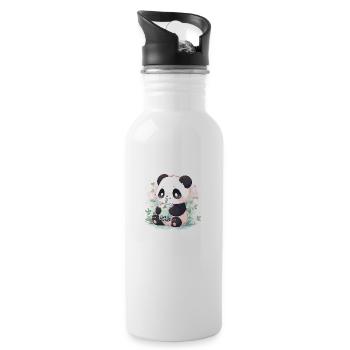 Kawaii panda bubble tea boba tea - Trinkflasche mit integriertem Trinkhalm - Weiß - Rechts