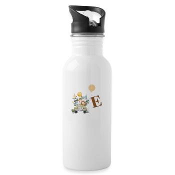 Letter E Safari - Water bottle with straw - white - Right
