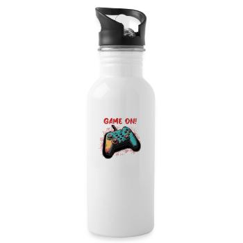 Game on - Water bottle with straw - white - Right